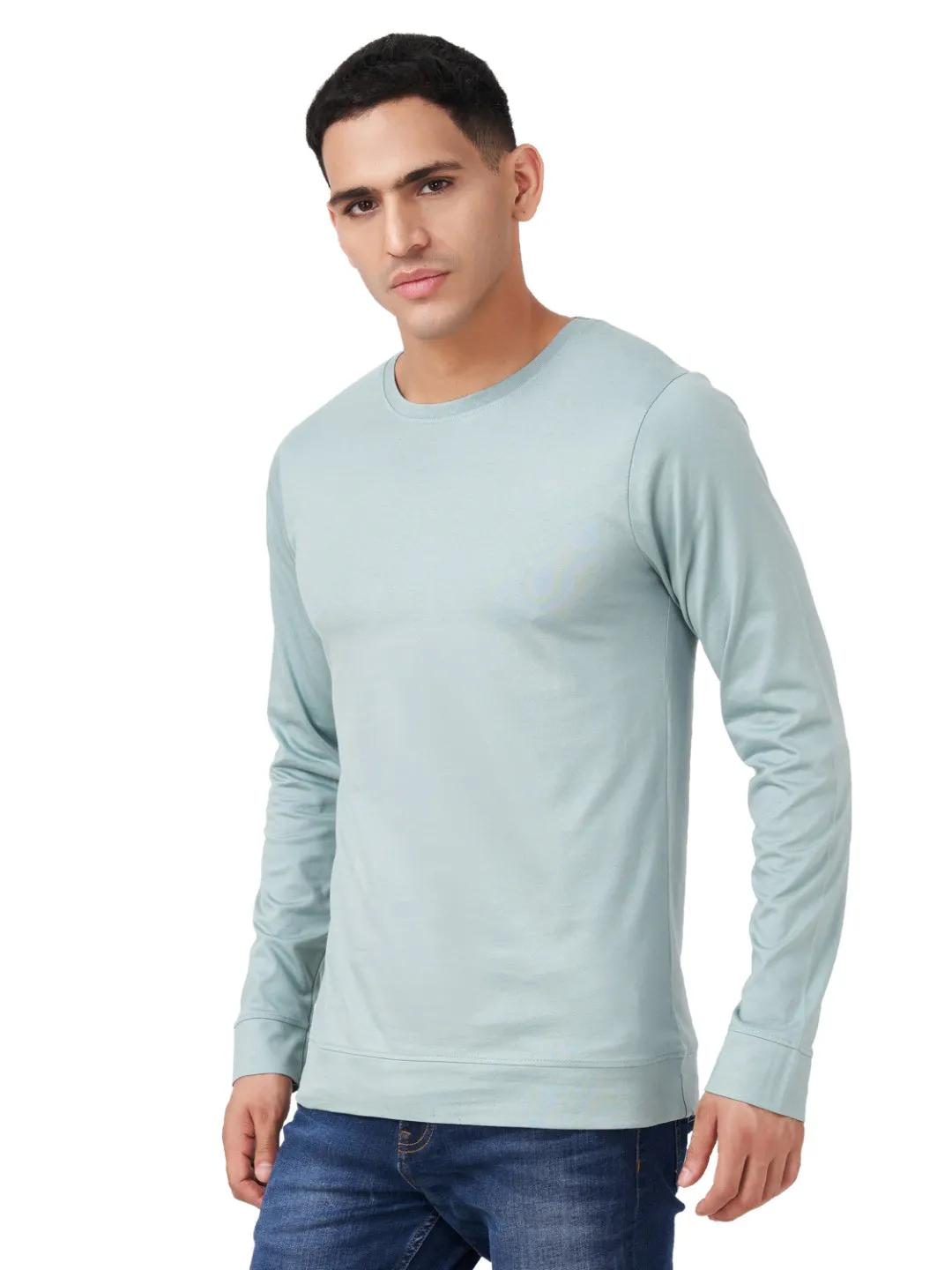 100 % Cotton Round Neck Solid Regular Full Sleeve T-Shirt