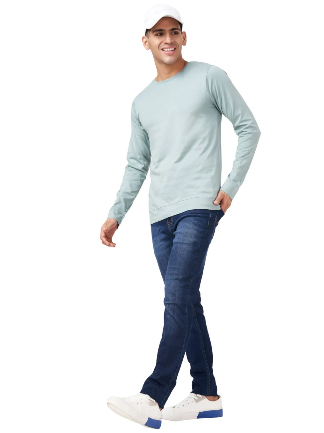 100 % Cotton Round Neck Solid Regular Full Sleeve T-Shirt