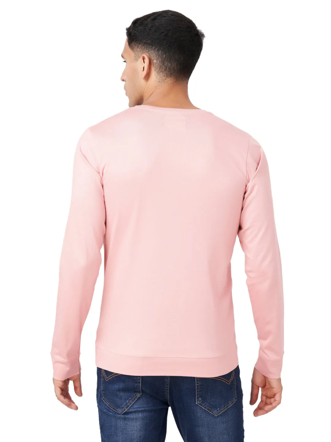 100 % Cotton Round Neck Solid Regular Full Sleeve T-Shirt