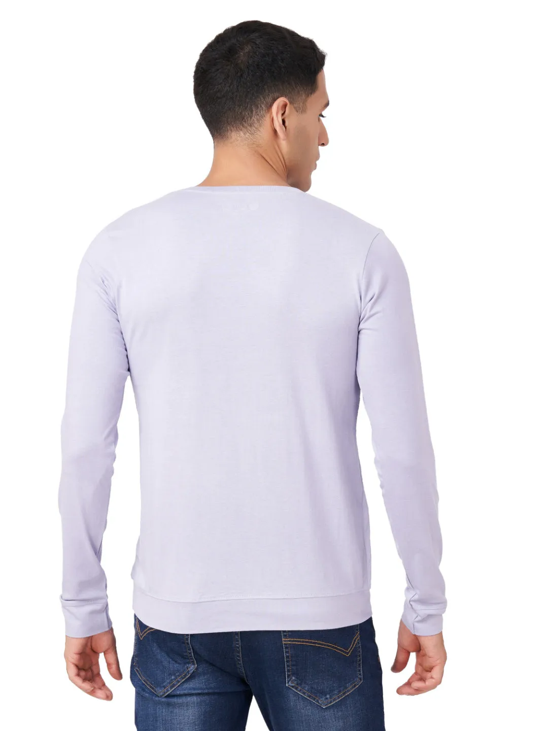 100 % Cotton Round Neck Solid Regular Full Sleeve T-Shirt