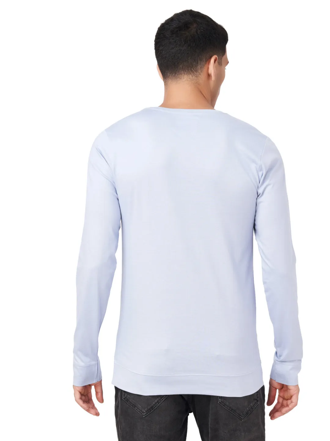 100 % Cotton Round Neck Solid Regular Full Sleeve T-Shirt