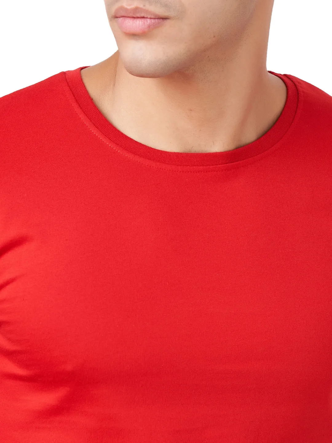 100 % Cotton Round Neck Solid Regular Full Sleeve T-Shirt