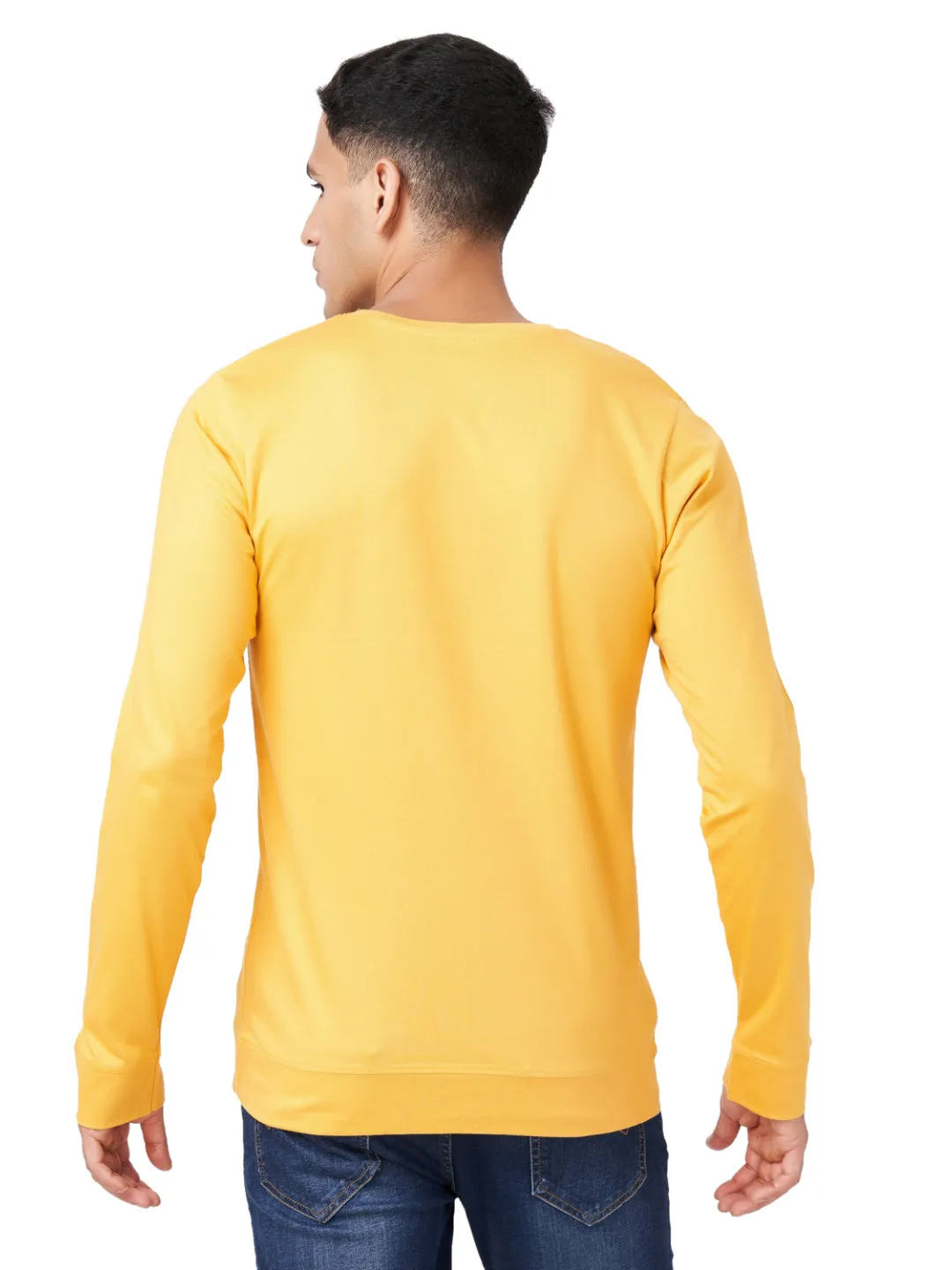 100 % Cotton Round Neck Solid Regular Full Sleeve T-Shirt