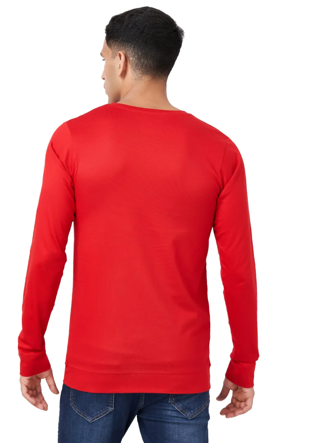 100 % Cotton Round Neck Solid Regular Full Sleeve T-Shirt