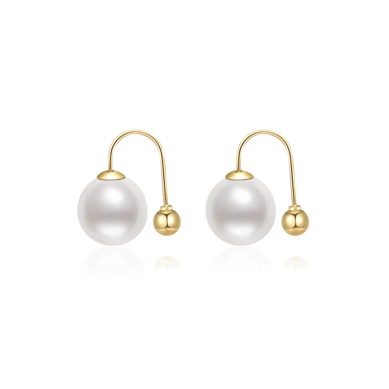 18K Solid Gold Freshwater Pearl Earrings KE00124 | Possibility