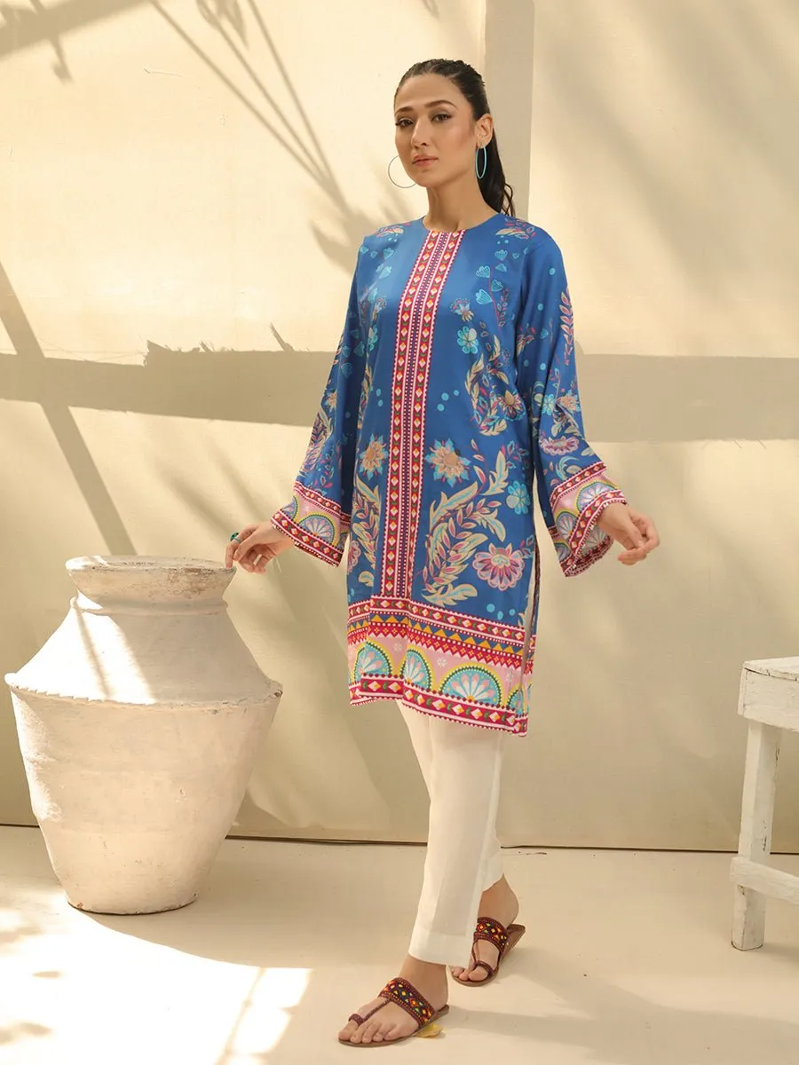 1pc - Stitched Cotton Silk Digital Printed Shirt