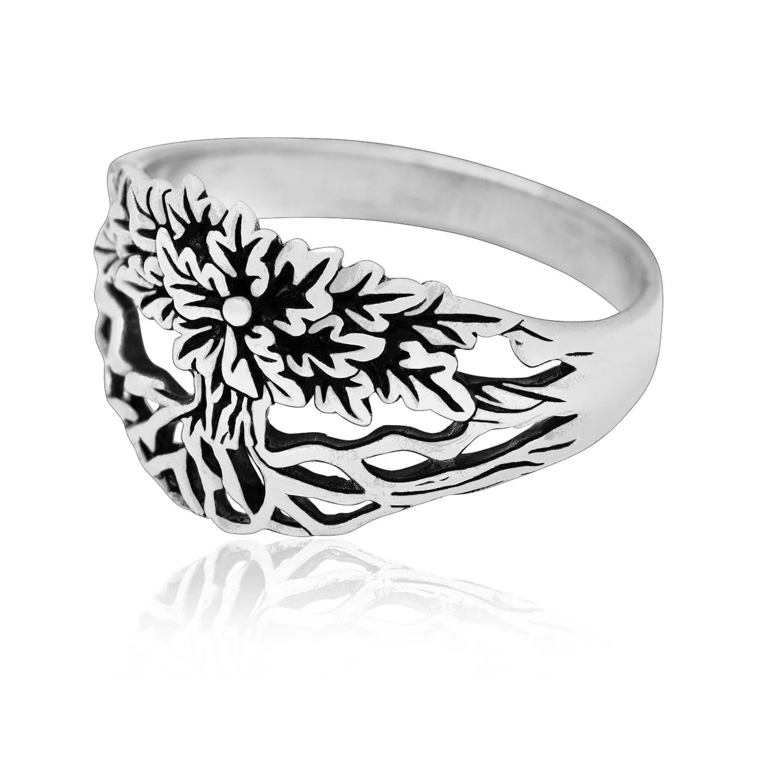 925 Sterling Silver Tree of Life / Yggdrasil Unisex Ring