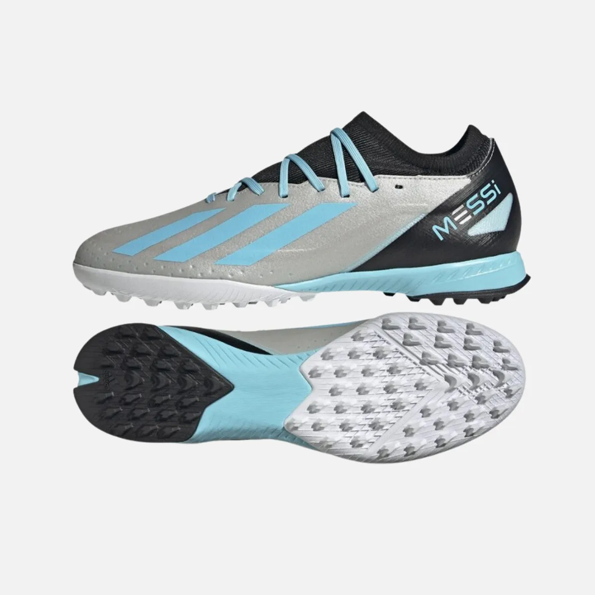 Adidas  X Crazyfast Messi.3 Turf Football Studs -Silver Metallic/Bliss Blue/Core Black