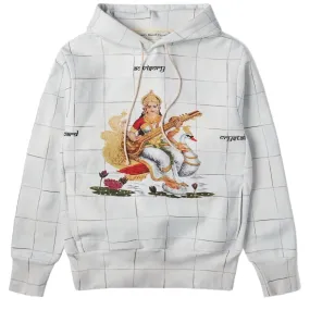 Advisory Board Crystals Saraswati Ceramic Tile Hoodie (White Print Check)