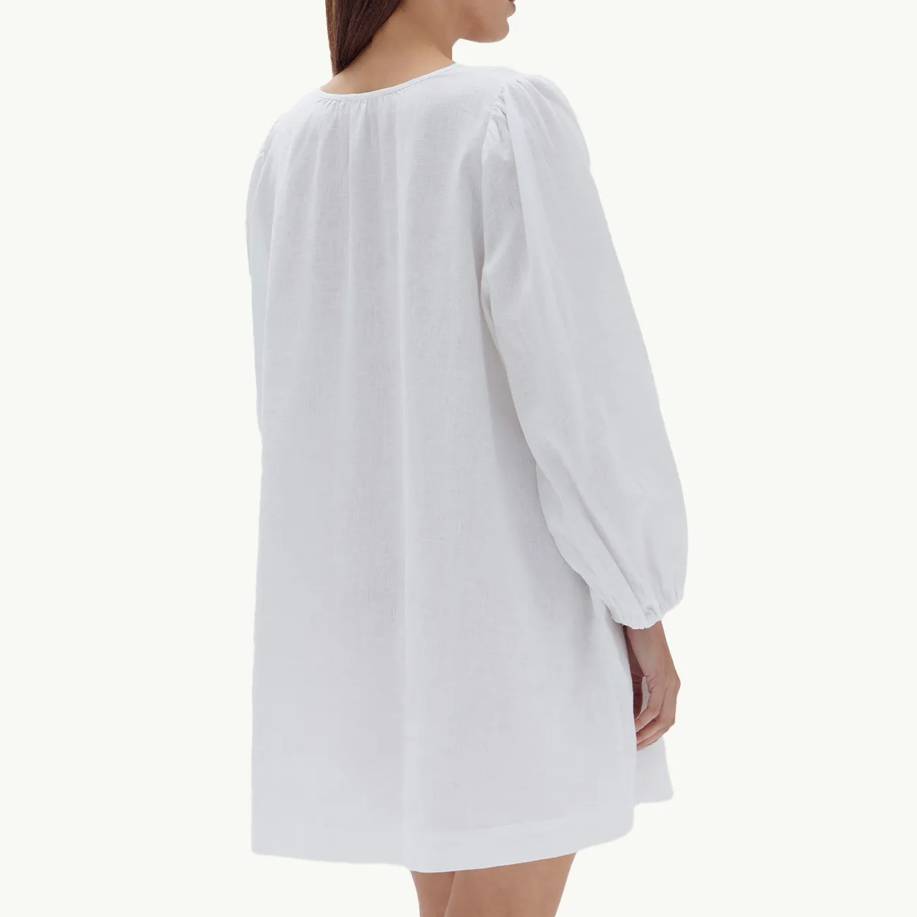 Allie Linen Mini Dress - White