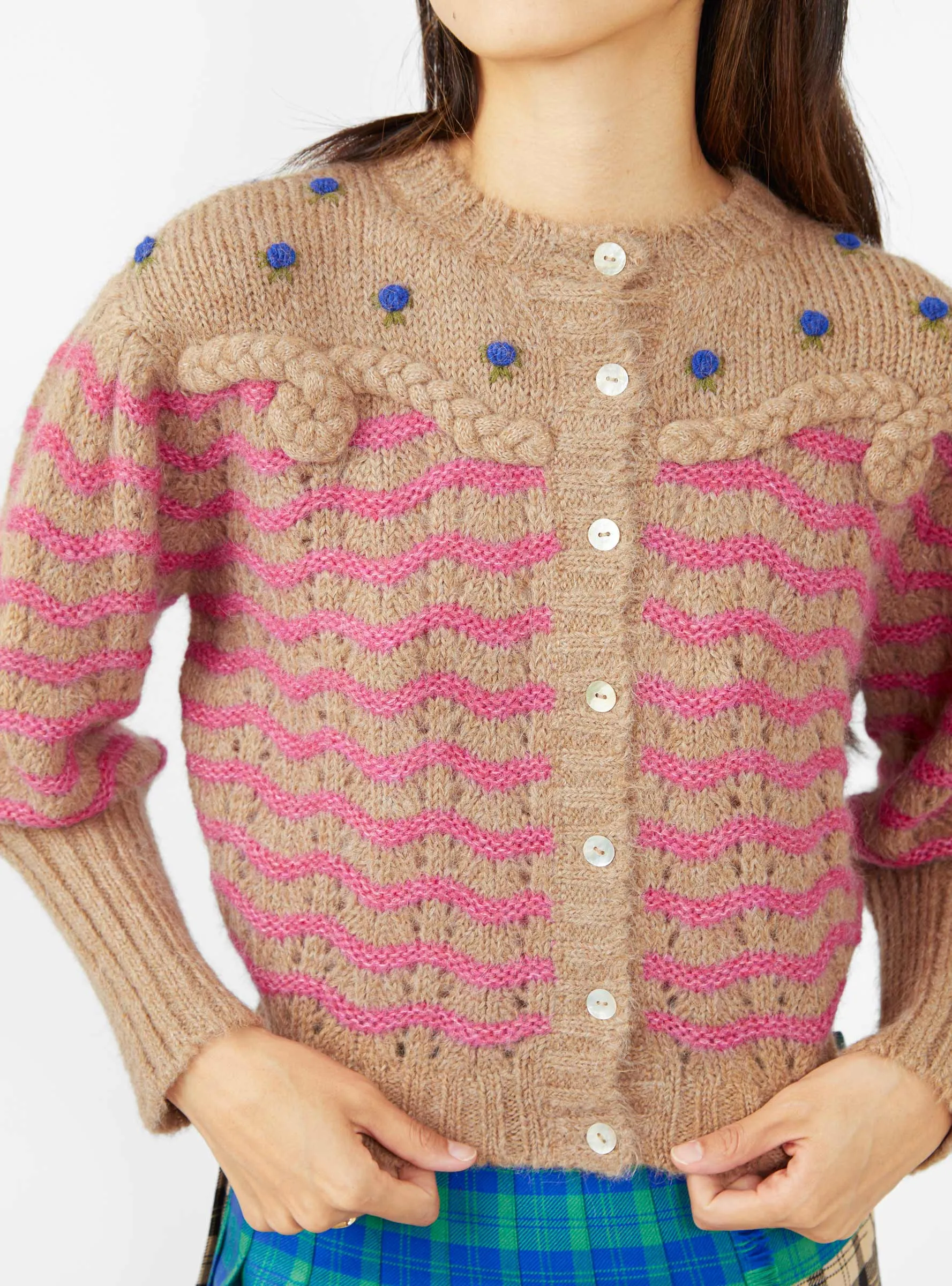 Amos Cardigan Fuchsia & Honey