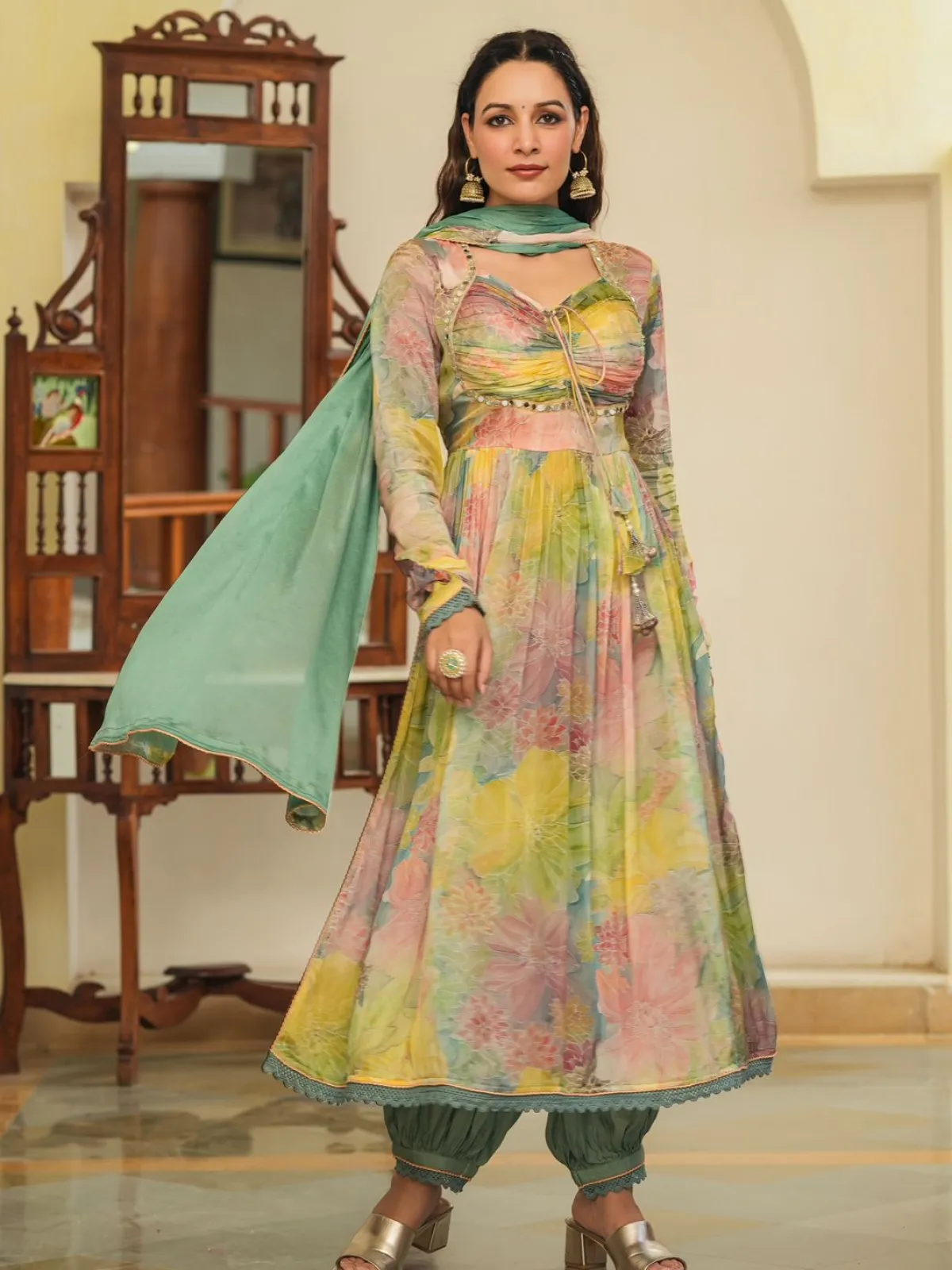 Anarkali Festive Printed Set