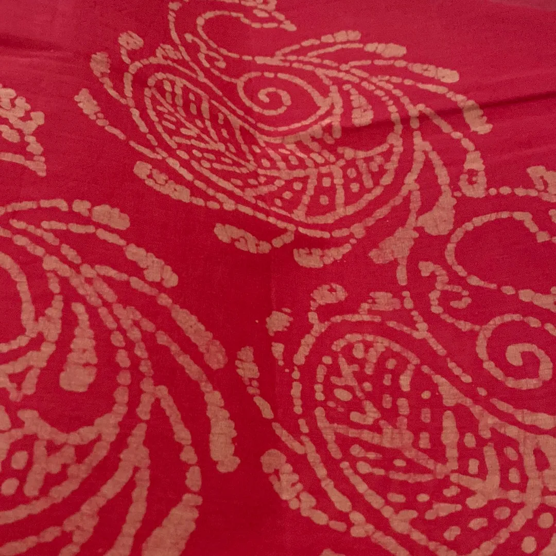 Attractive Pink Color Batik Printed Pure Cotton Saree