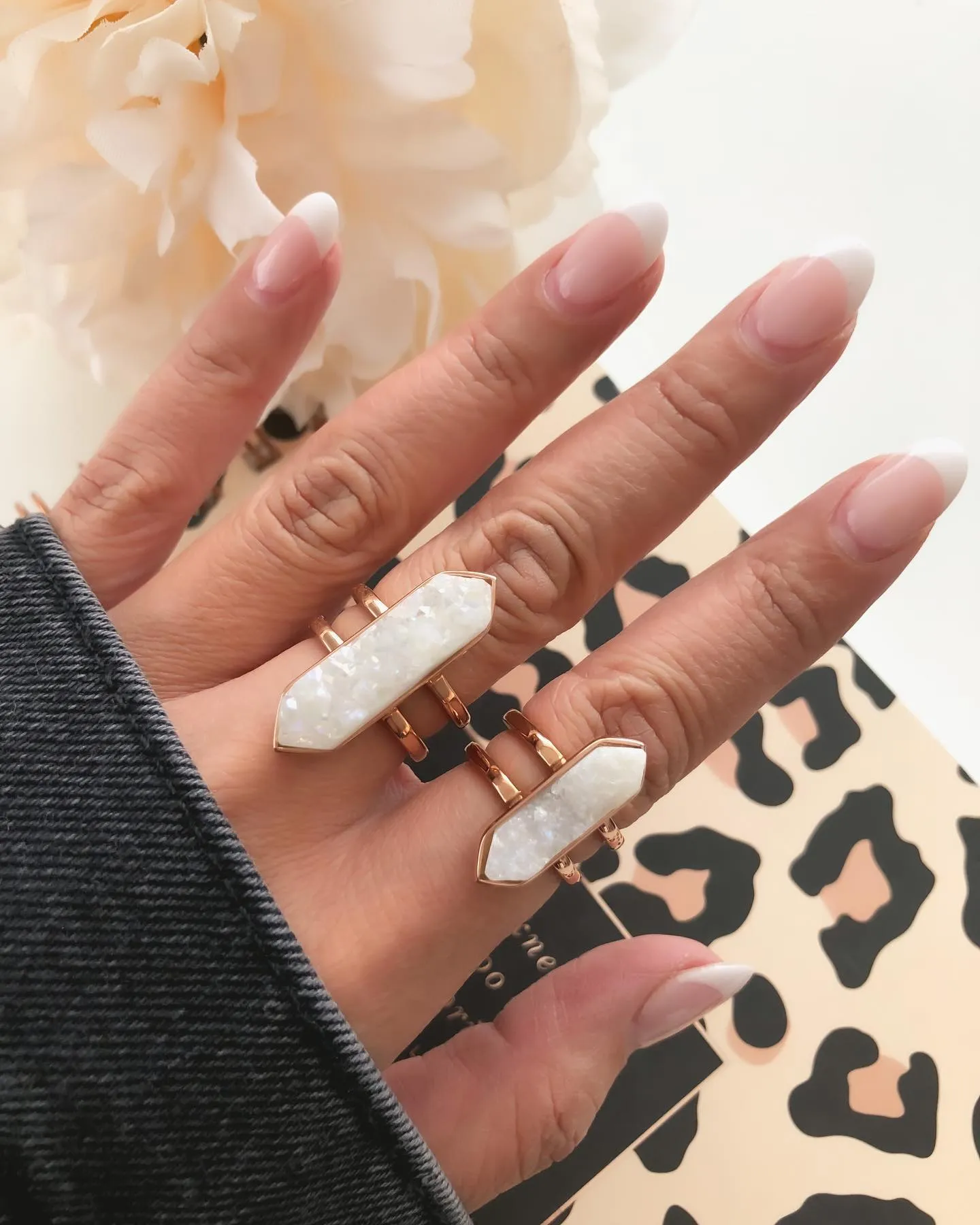 Bangle Collection - Rose Gold Quartz Ring Set