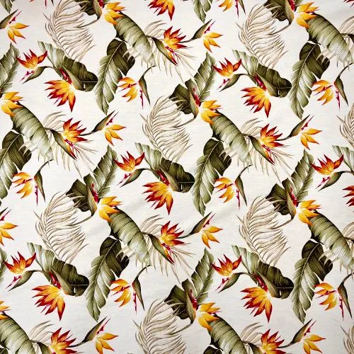 Birds of paradise & Palm Leaf | Beige Off White 0223-03 WHT-0007C