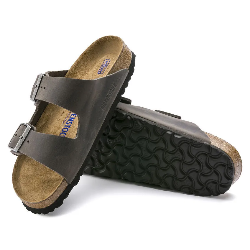 Birkenstock- Men Arizona Oiled Leather Iron Soft Footbed