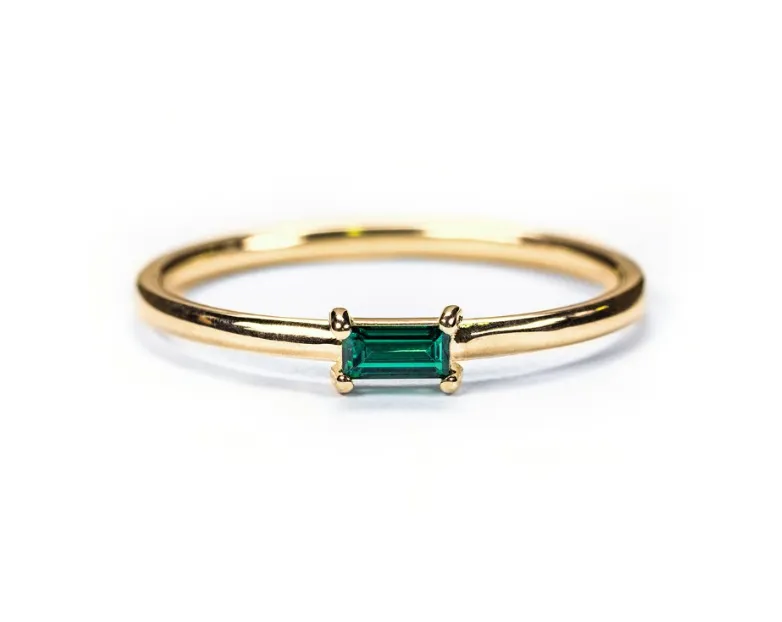 Birthstone Baguette Ring