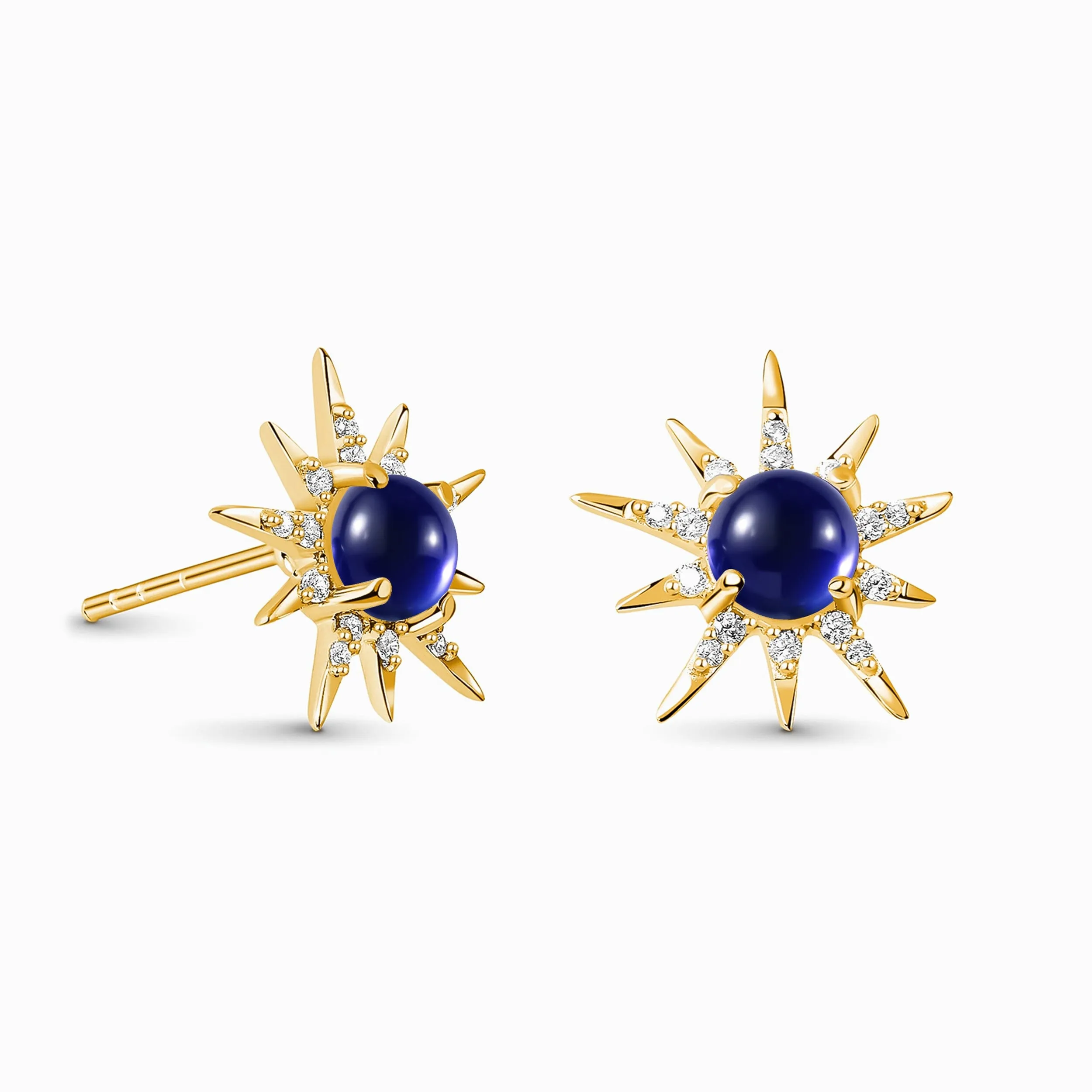 Blue Sapphire Earrings - Starlight Studs