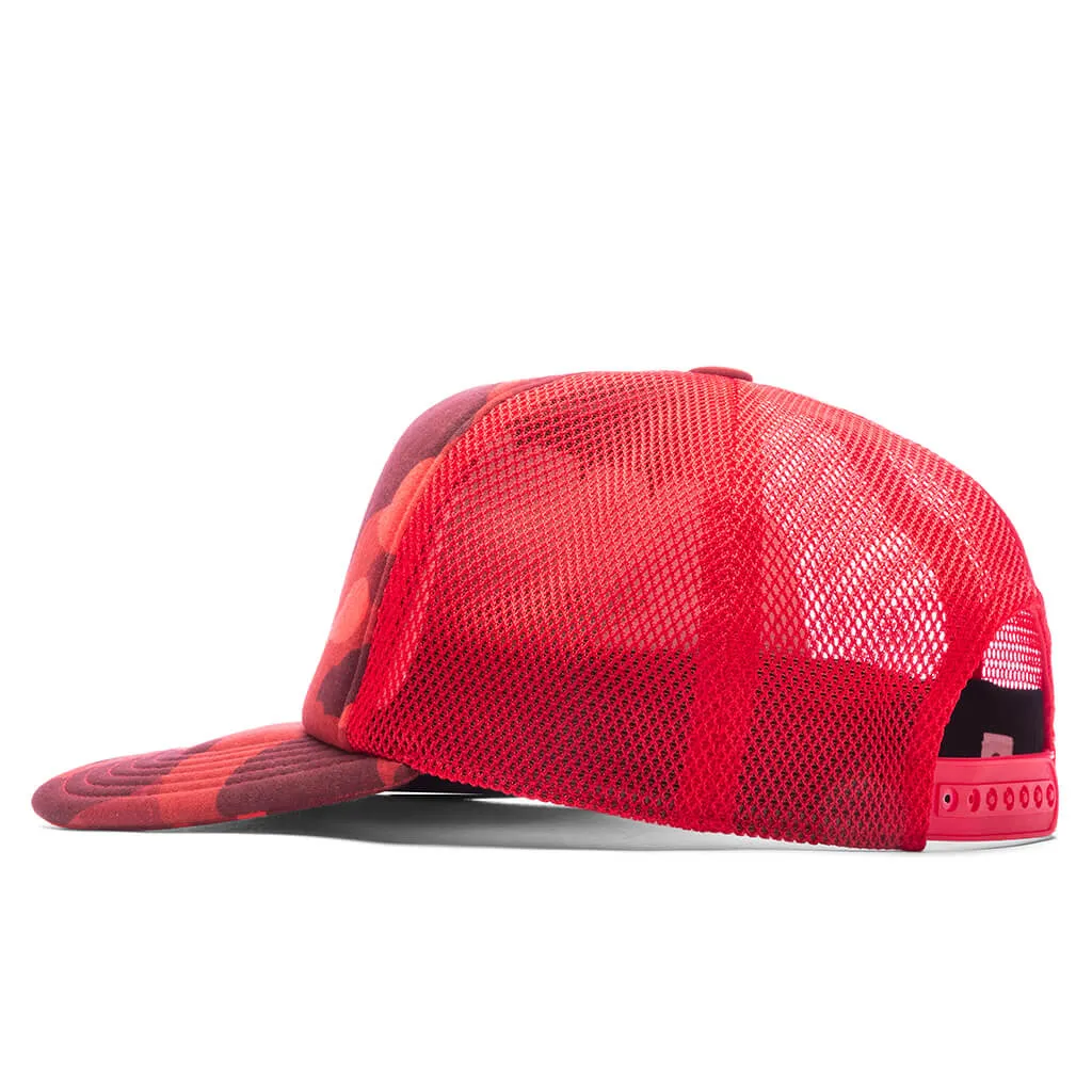 Color Camo College Mesh Cap - Red