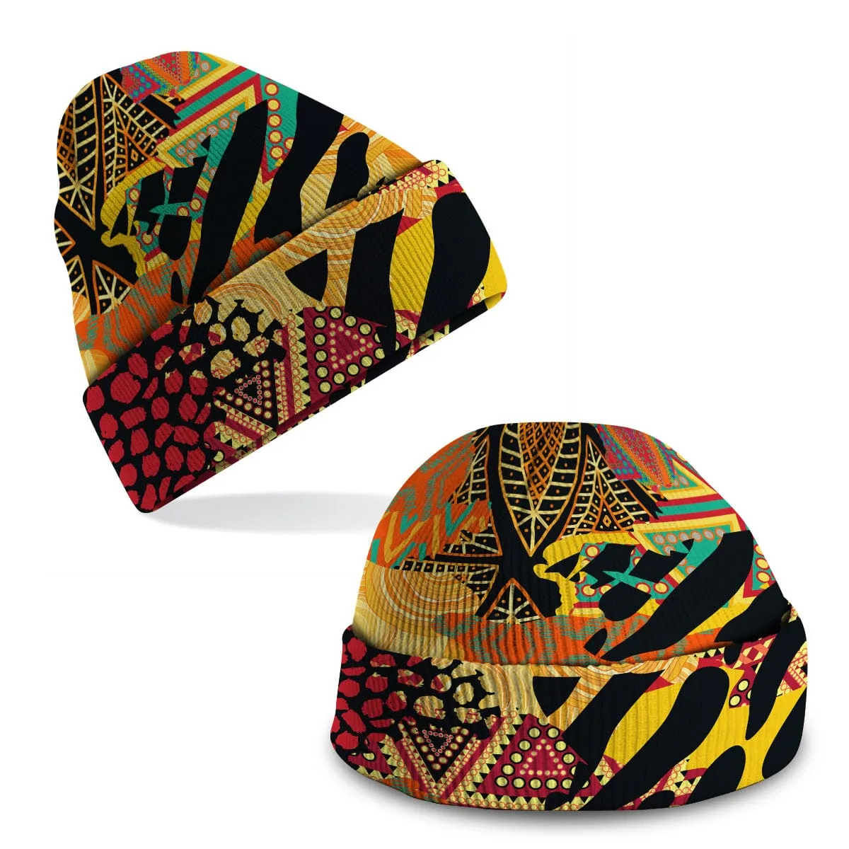 Colored African Patchwork Kid Beanie Hat