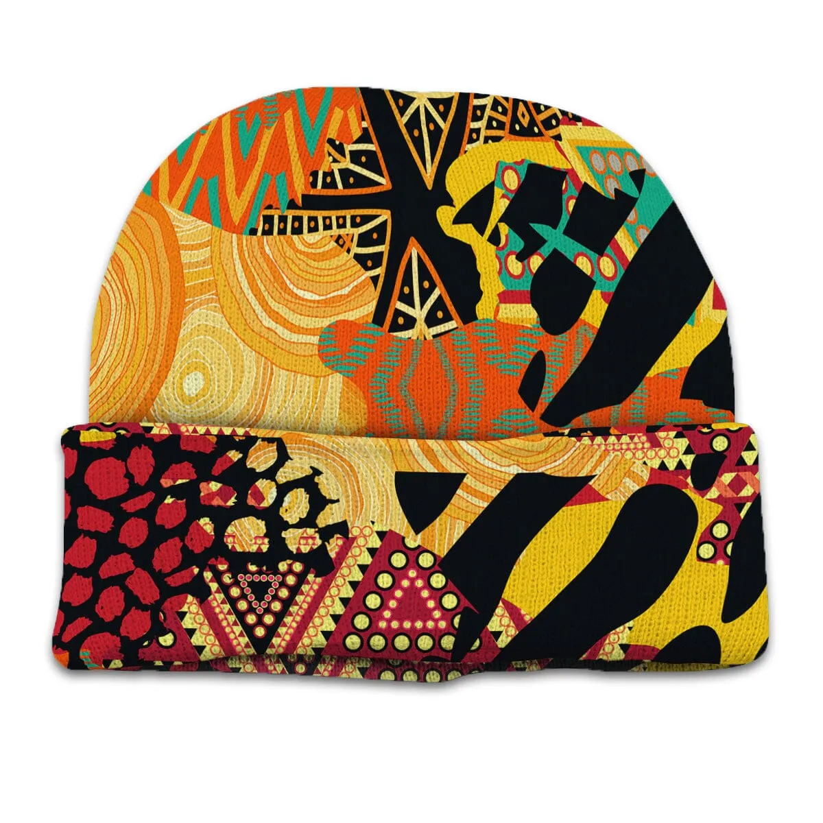 Colored African Patchwork Kid Beanie Hat