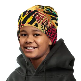 Colored African Patchwork Kid Beanie Hat