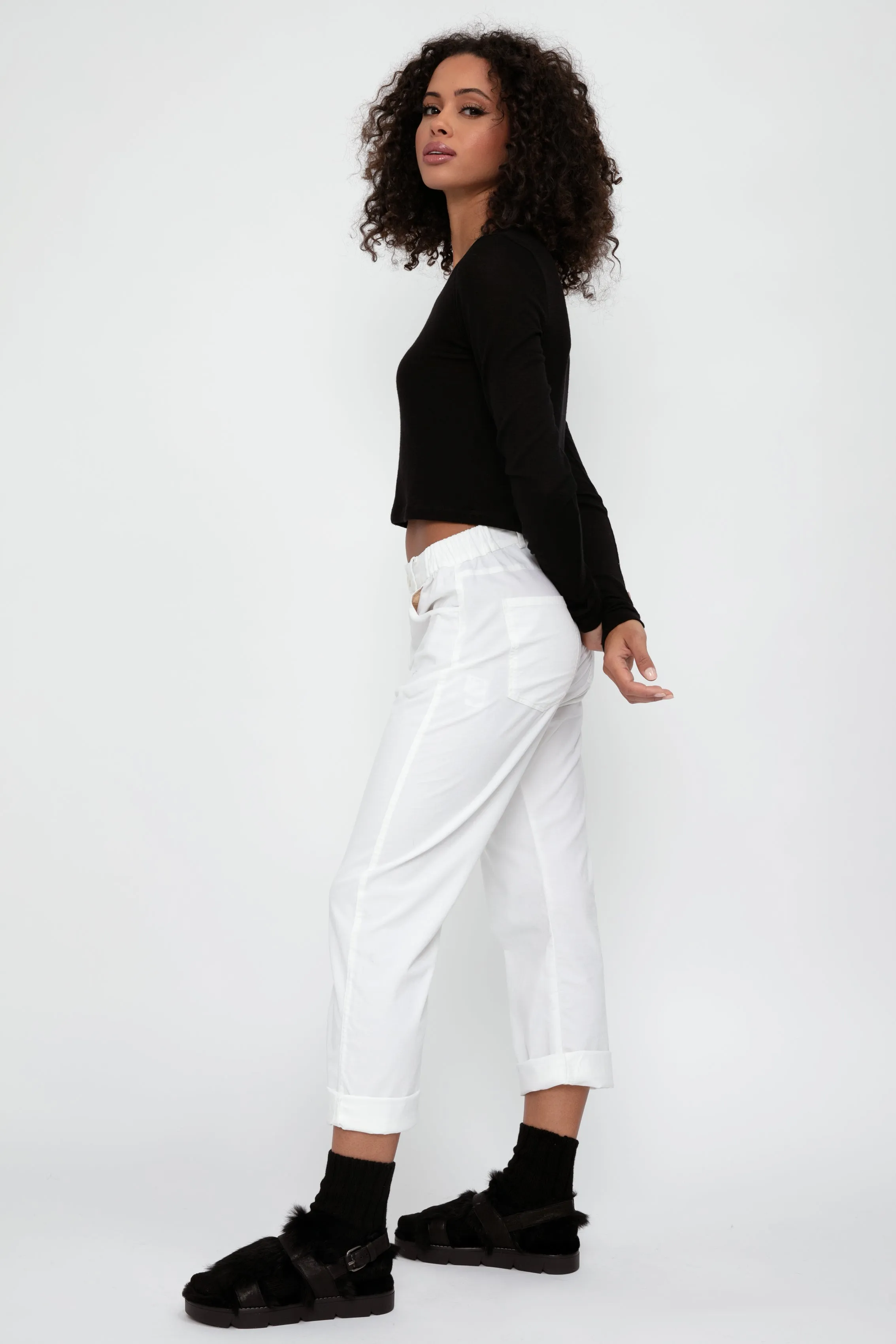 Cotton Corduroy Trouser in White