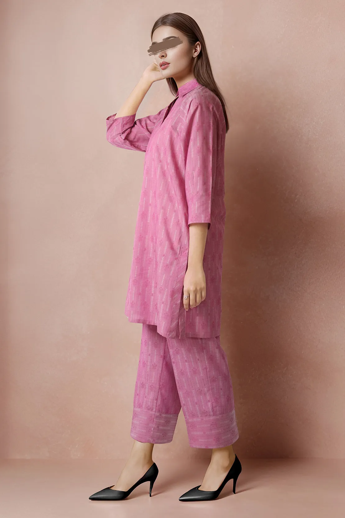 Cotton Jacquard Stitched 2 Piece (Shirt/Trouser)