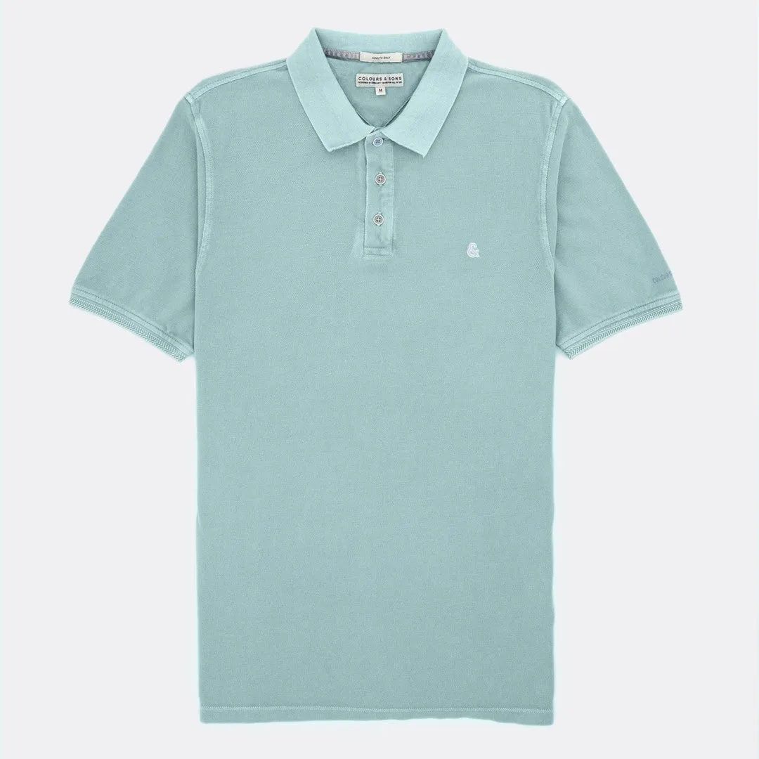 Cotton Polo - Washed Fern