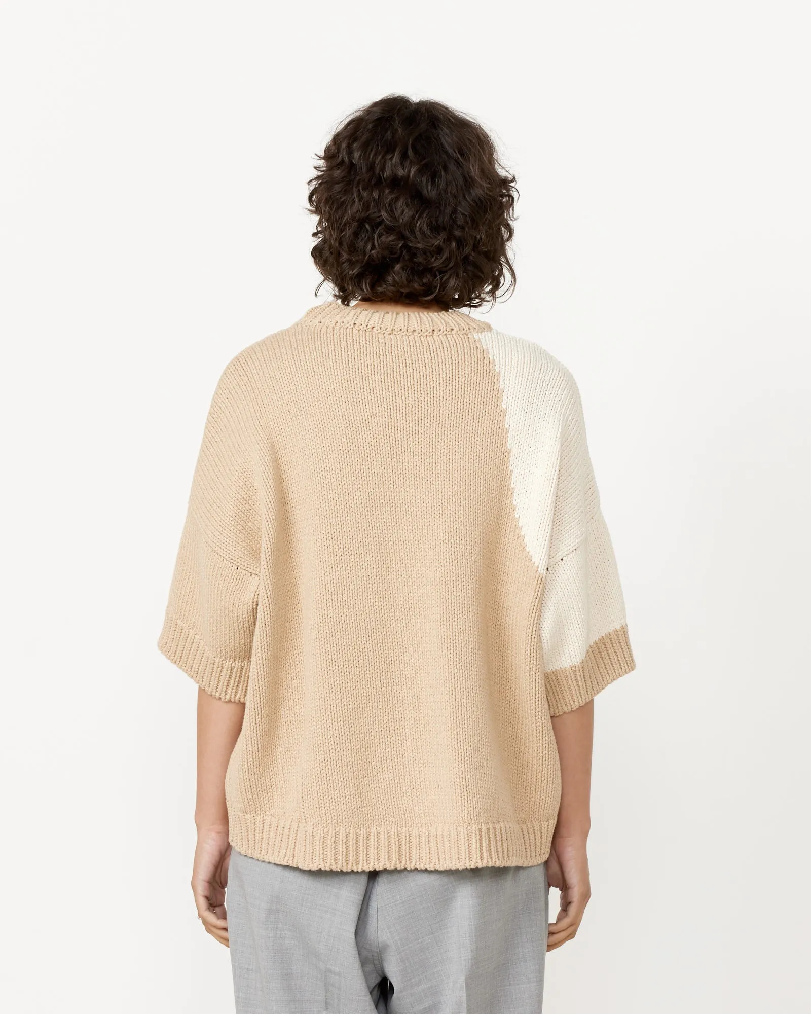 Cotton Sweater in Taupe Bicolor