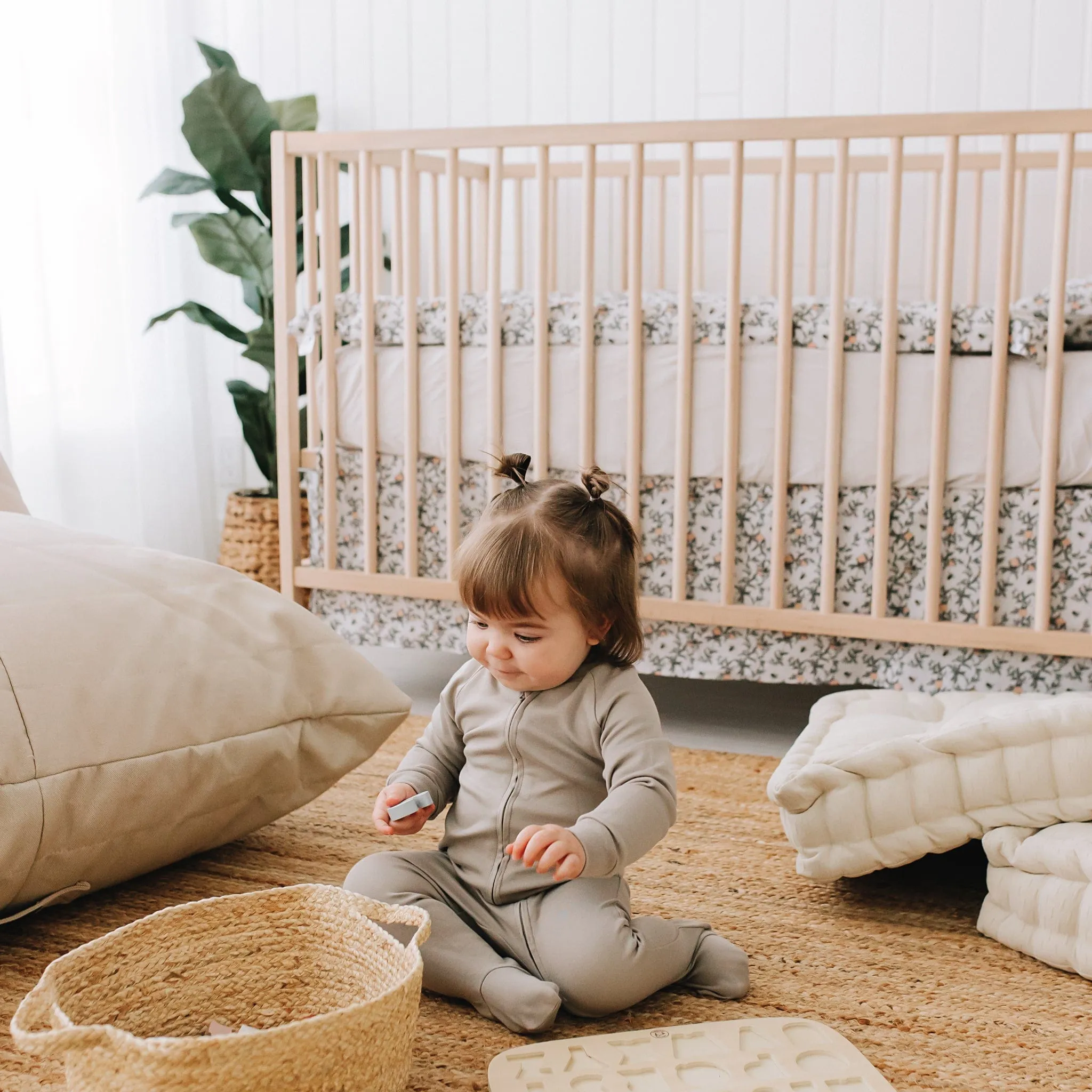 Crib fitted sheet - Taupe