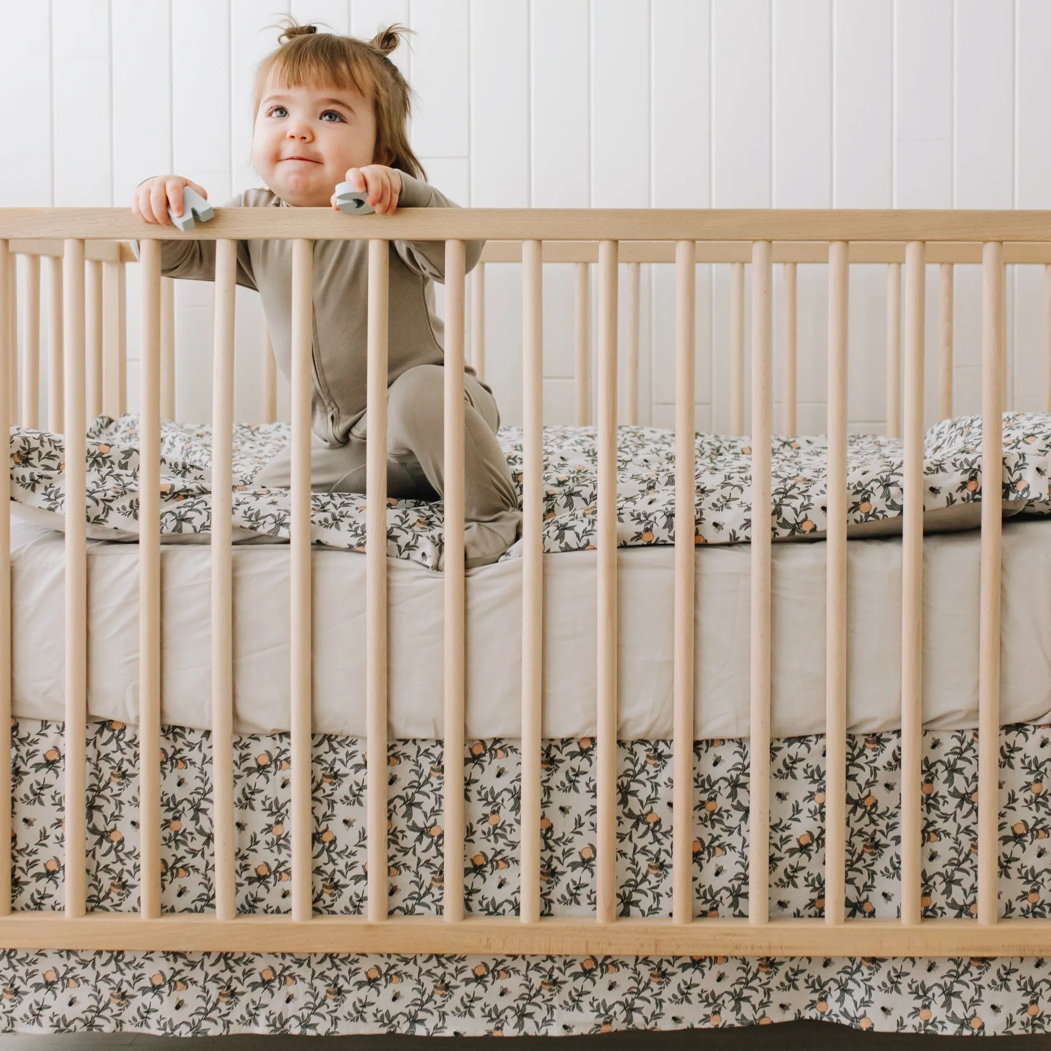 Crib fitted sheet - Taupe