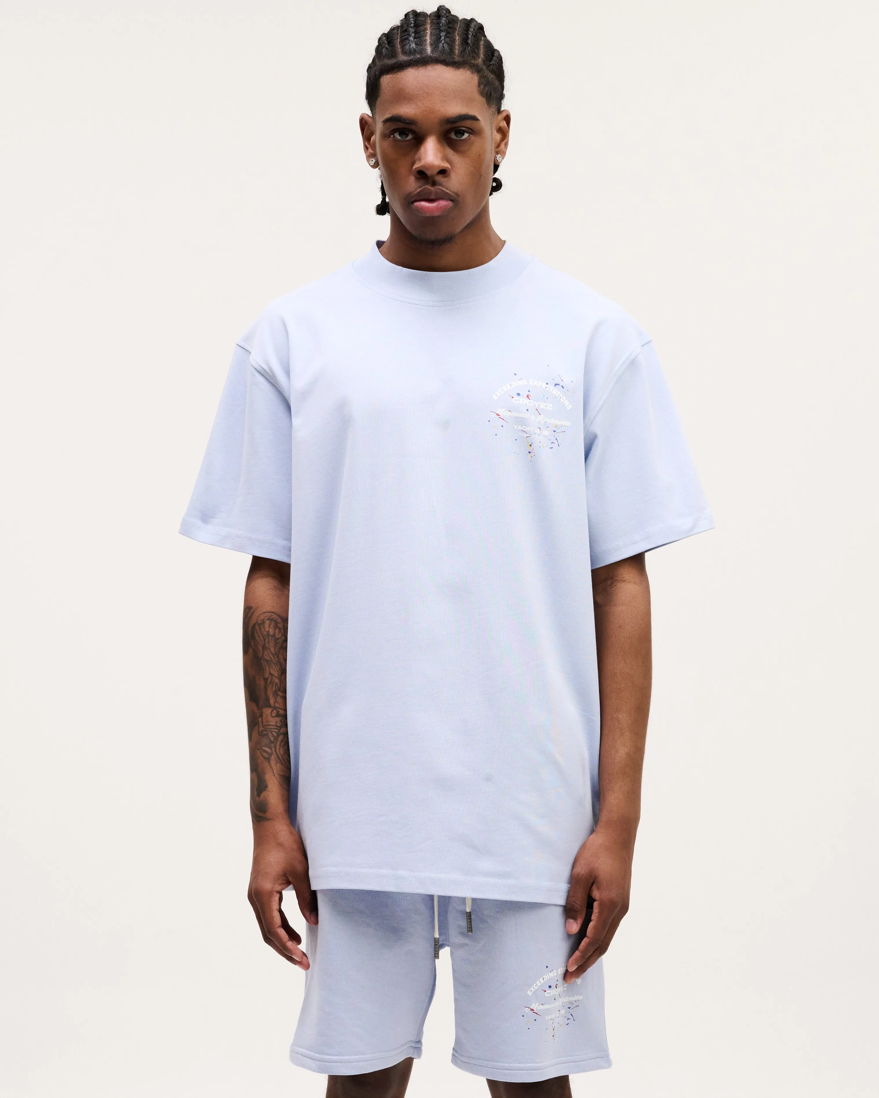 CROYEZ MAINTENANCE T-SHIRT - GREY MELANGE/OFF-WHITE