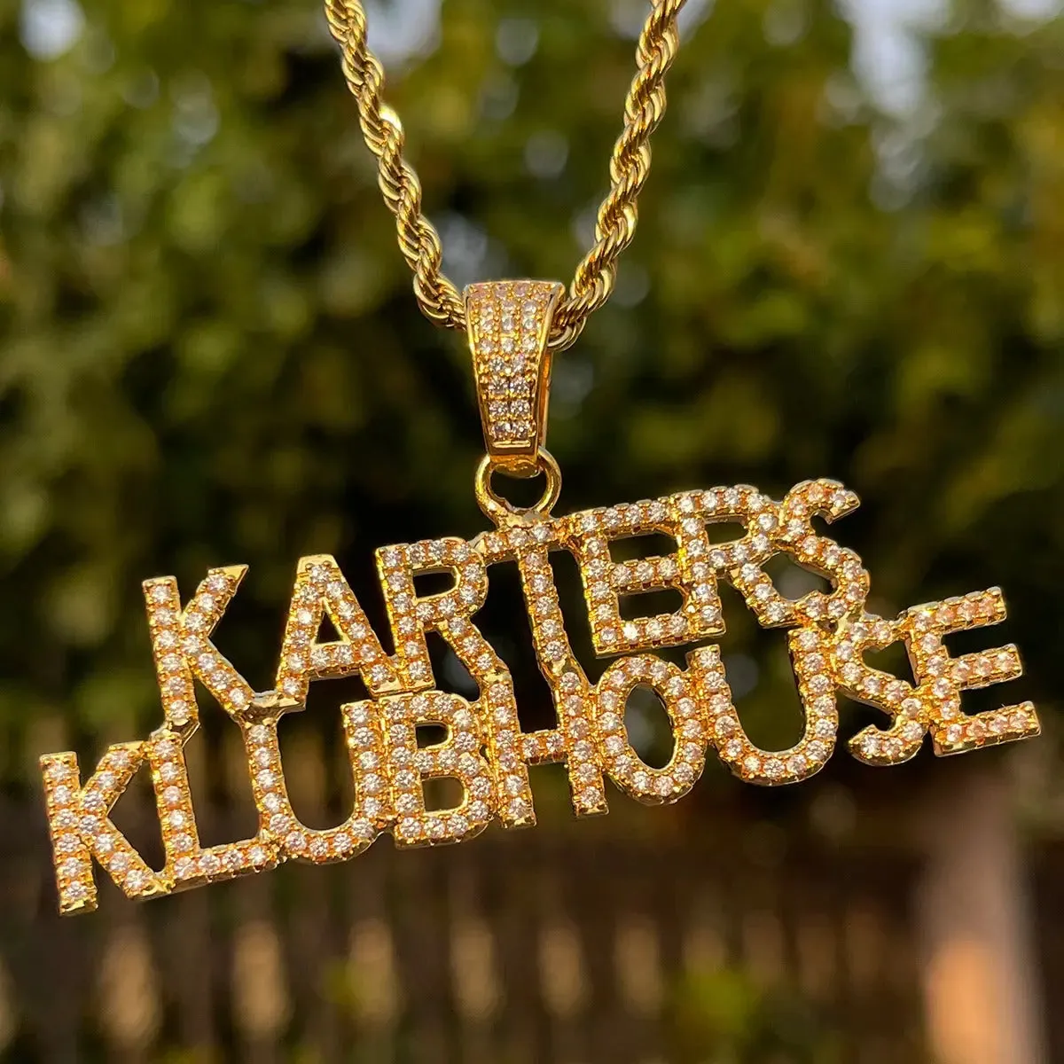 Custom Diamond Micro Font Pendant