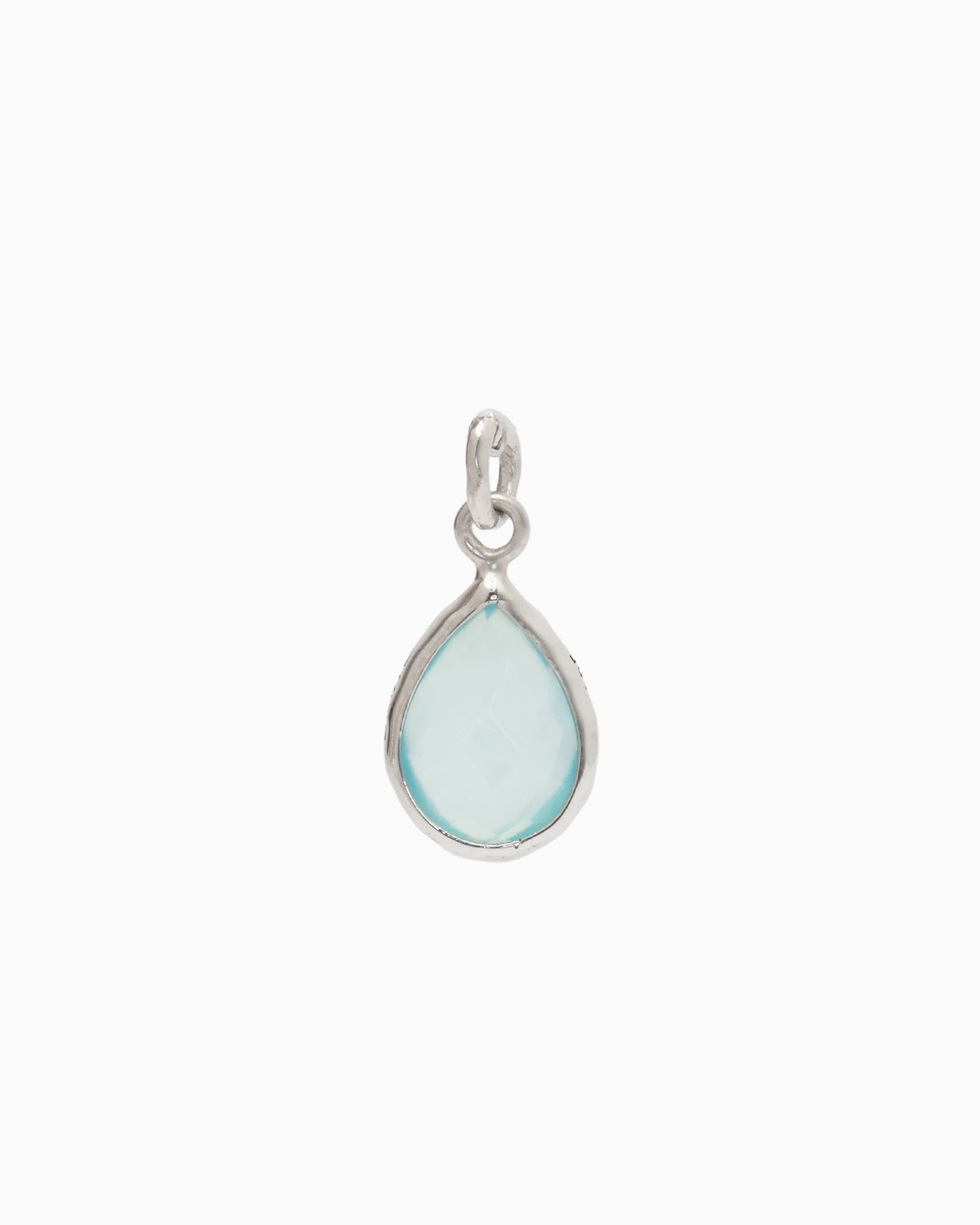 Dewdrop Stone Pendant - Blue Chalcedony