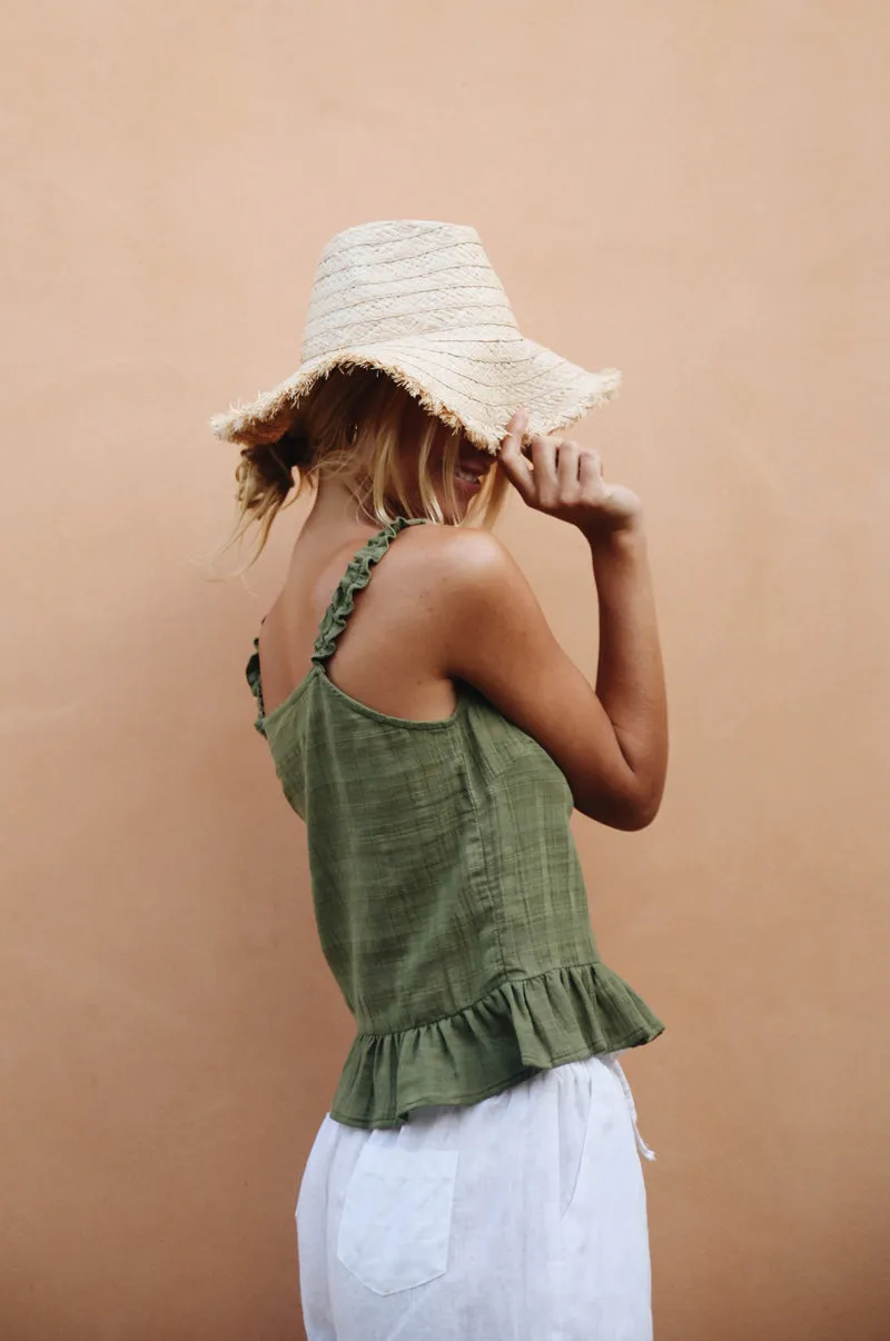 ETOSHA Top - khaki cotton