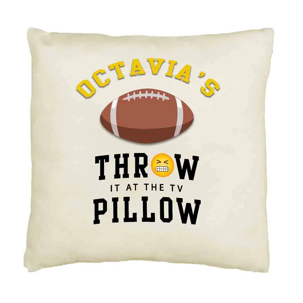 Football Fan Personalized Throw Pillow Cover