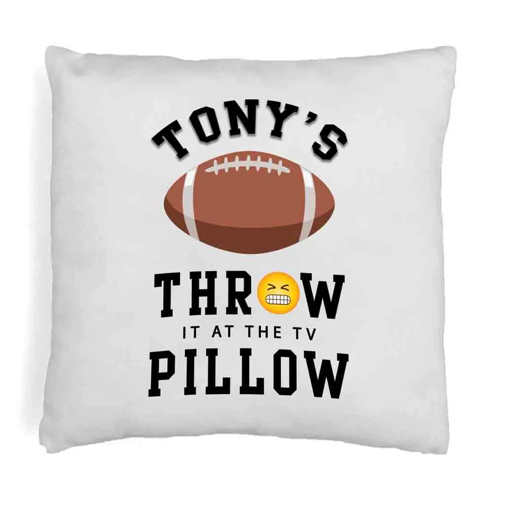 Football Fan Personalized Throw Pillow Cover