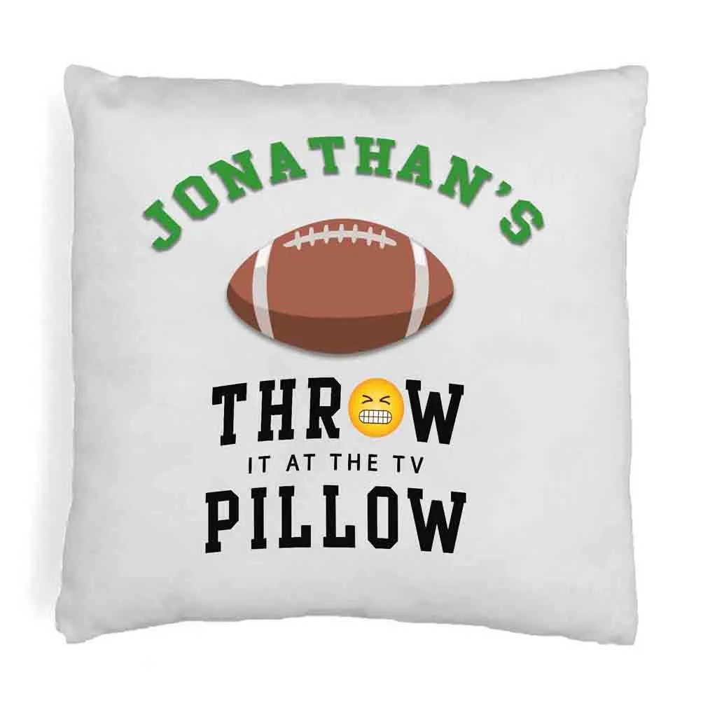 Football Fan Personalized Throw Pillow Cover