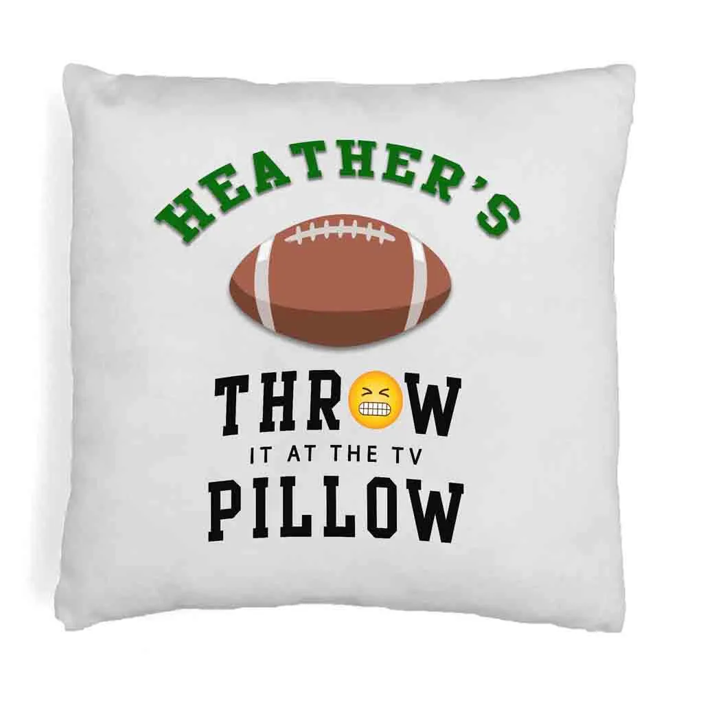 Football Fan Personalized Throw Pillow Cover