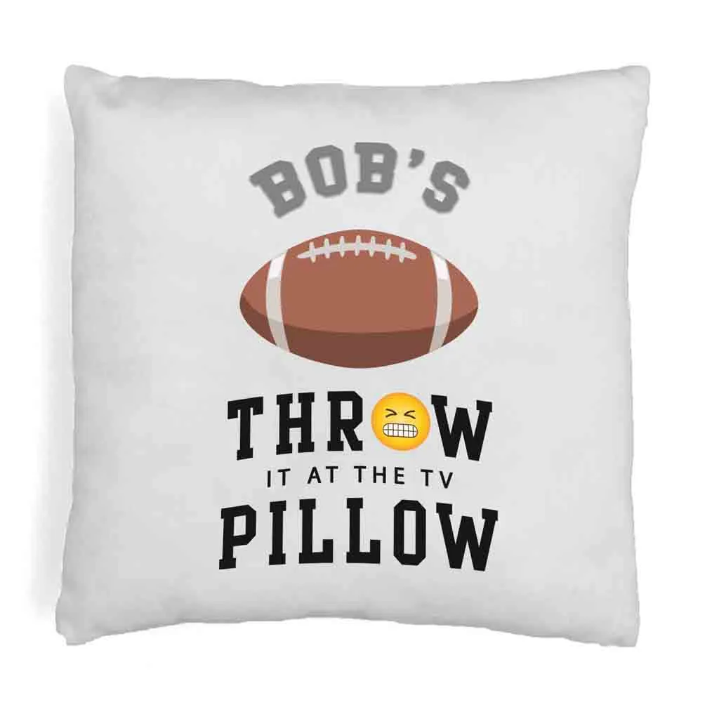 Football Fan Personalized Throw Pillow Cover