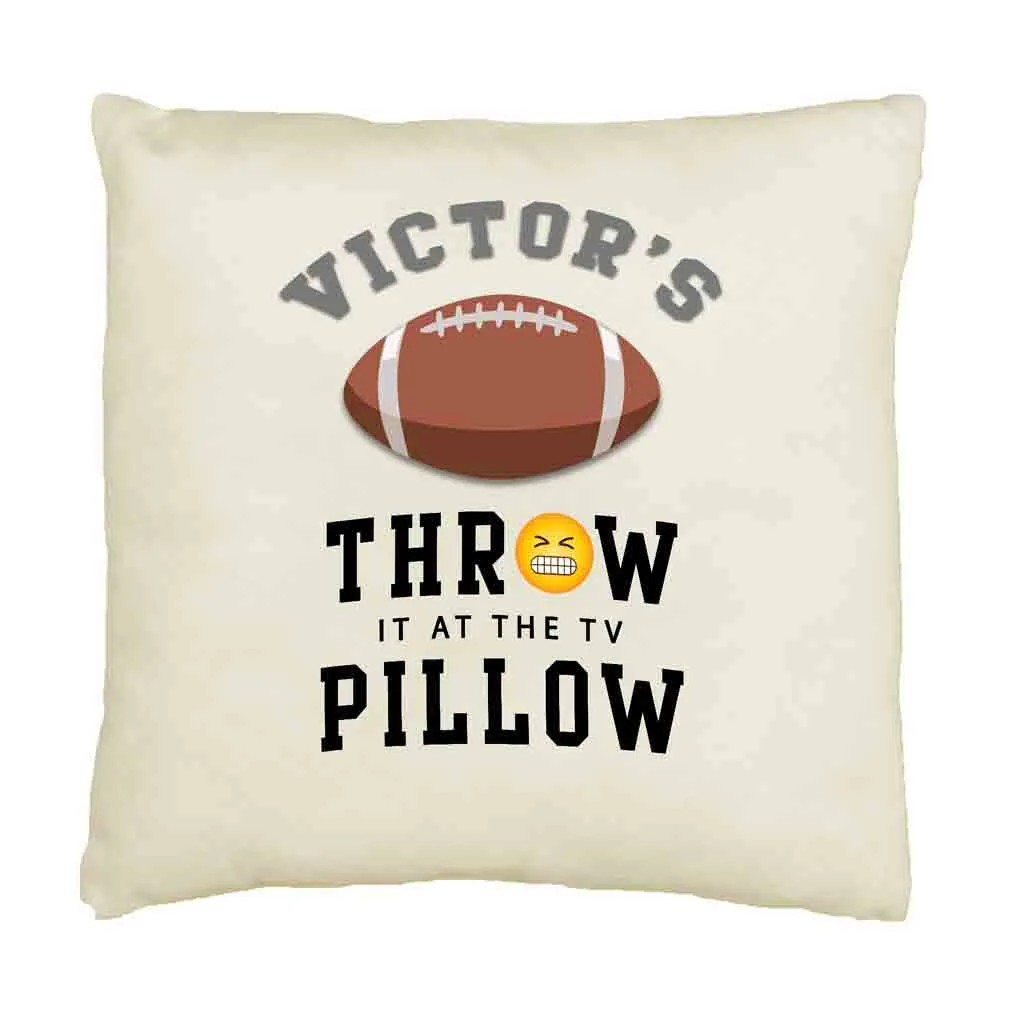 Football Fan Personalized Throw Pillow Cover