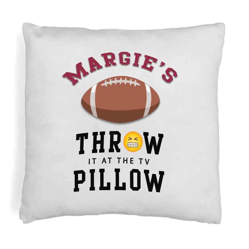 Football Fan Personalized Throw Pillow Cover