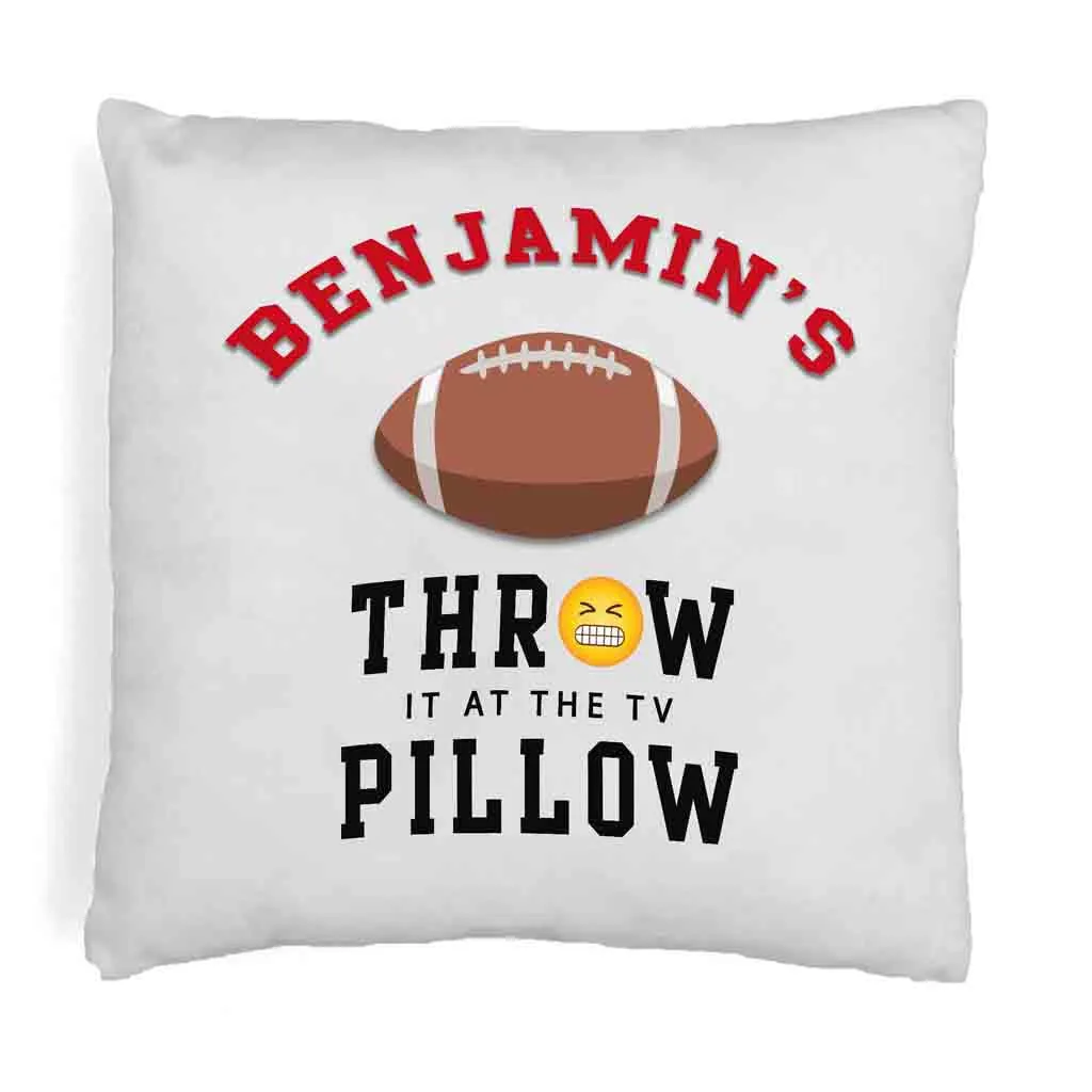 Football Fan Personalized Throw Pillow Cover