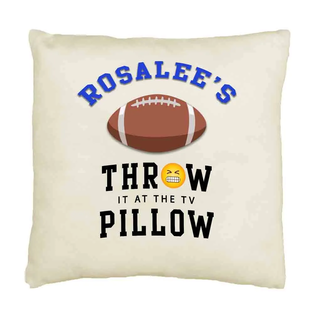 Football Fan Personalized Throw Pillow Cover