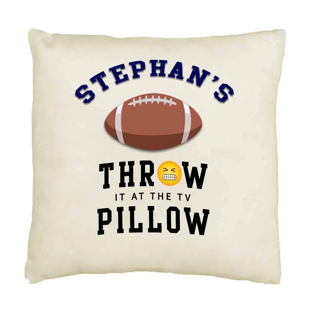 Football Fan Personalized Throw Pillow Cover