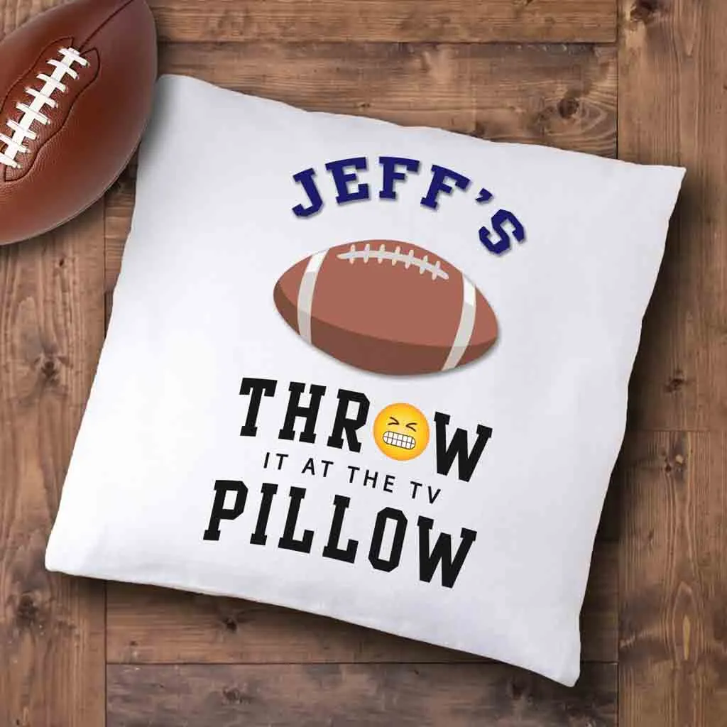 Football Fan Personalized Throw Pillow Cover