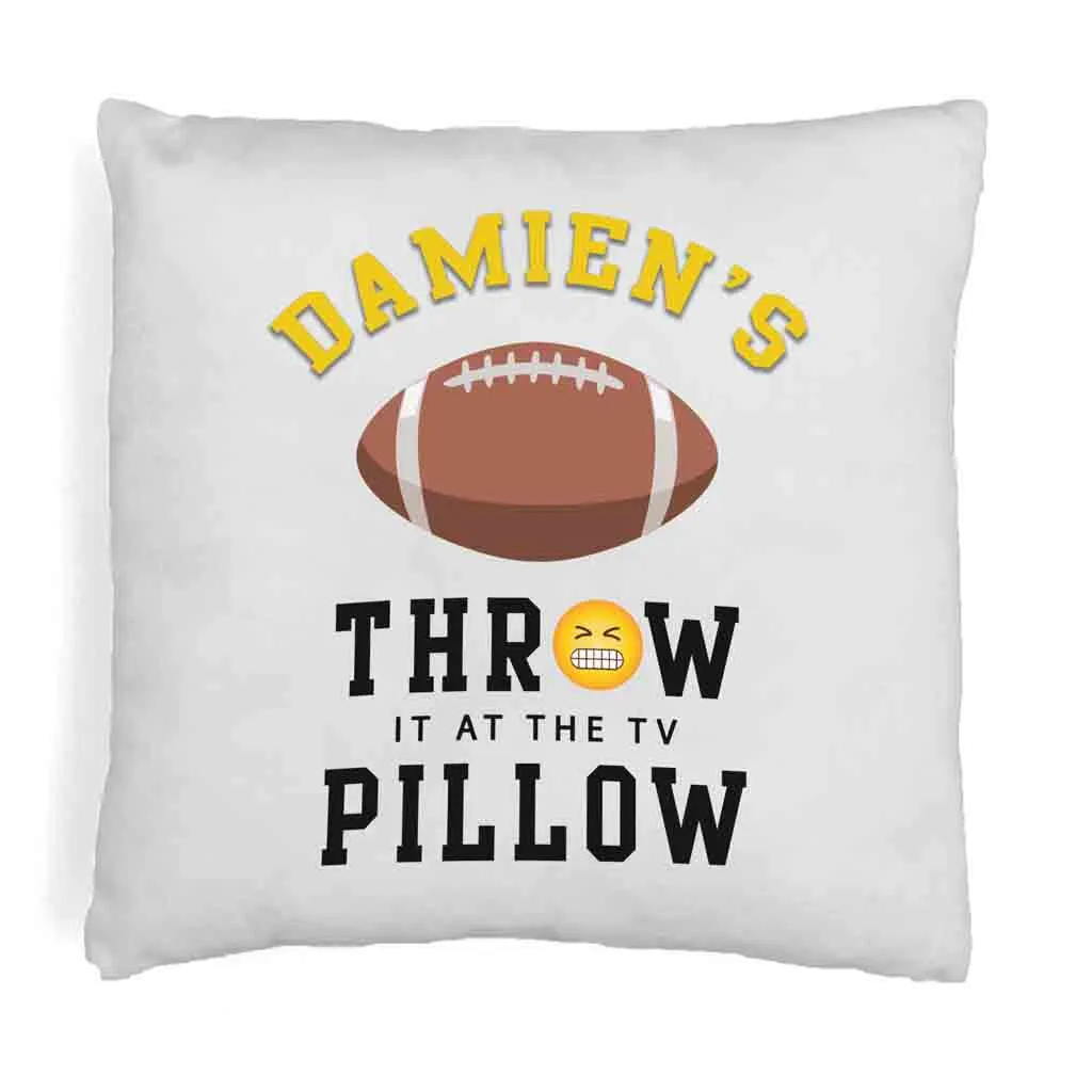 Football Fan Personalized Throw Pillow Cover