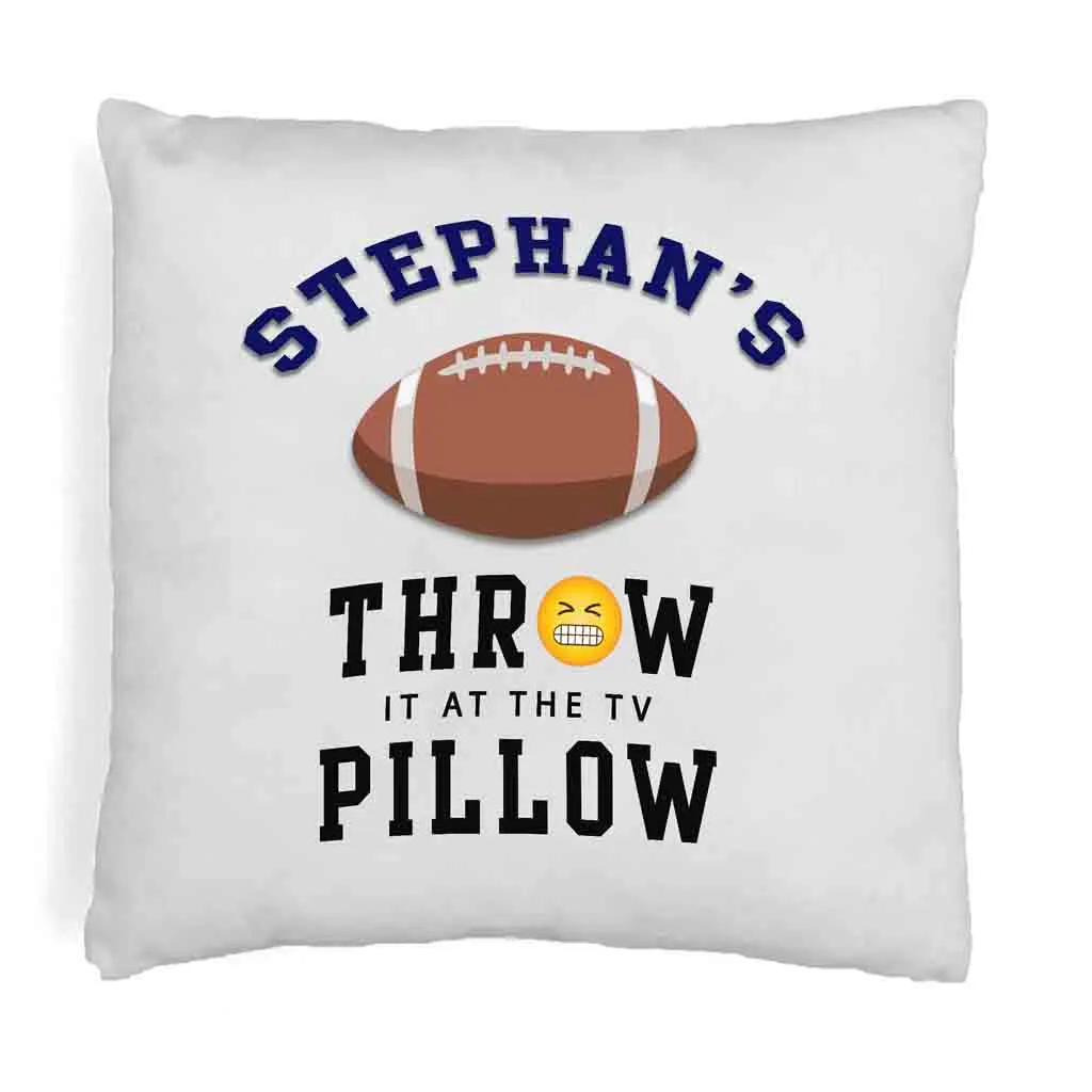 Football Fan Personalized Throw Pillow Cover