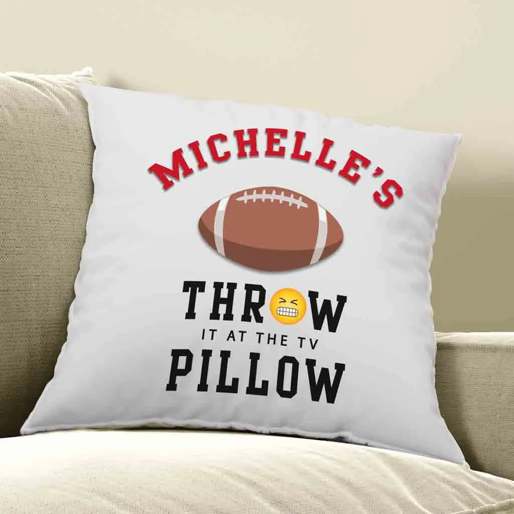 Football Fan Personalized Throw Pillow Cover